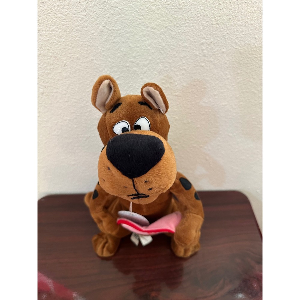 Scooby-Doo Cartoon Network Plush I Ruv You Heart Valentine Stuffed Animal Brown